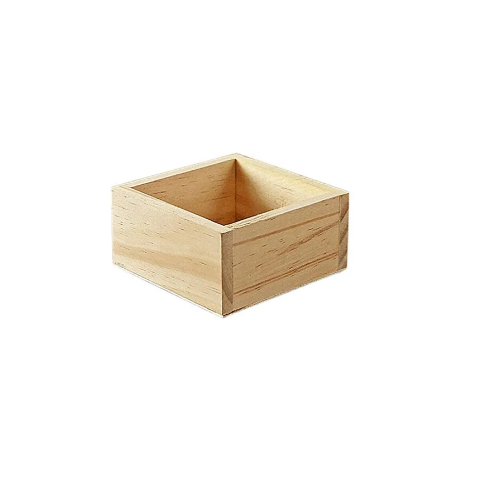 Factory Simple Square Receive Jewelry Decoration Desktop Plant Wood Box