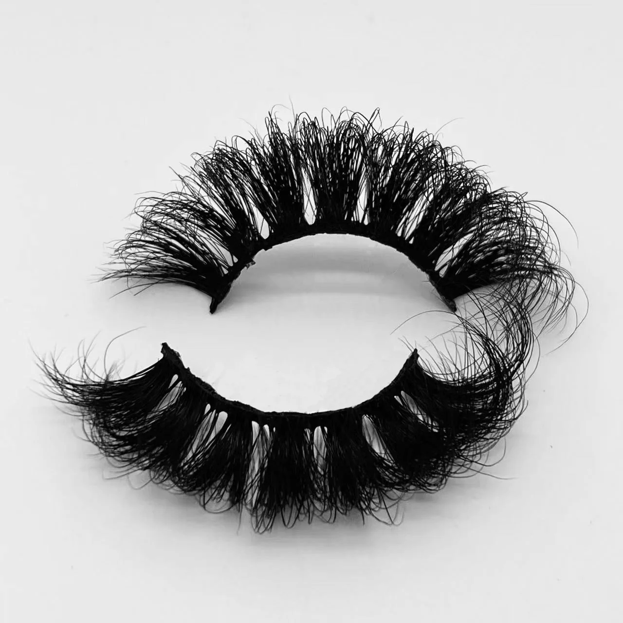 wholesale new styles high quality fluffy mink eyelashes d curl Russian style deep curl strip lashes