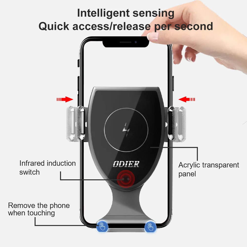 Touch switch wireless car charger wireless phone charger car wireless phone charger with car mount
