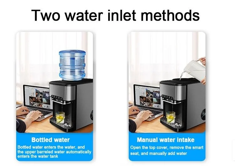 Ice Cubes Making Machine with Cold Water And Hot Water Dispenser Ice Cube Maker Integrated Desktop Portable Ice Ball Maker