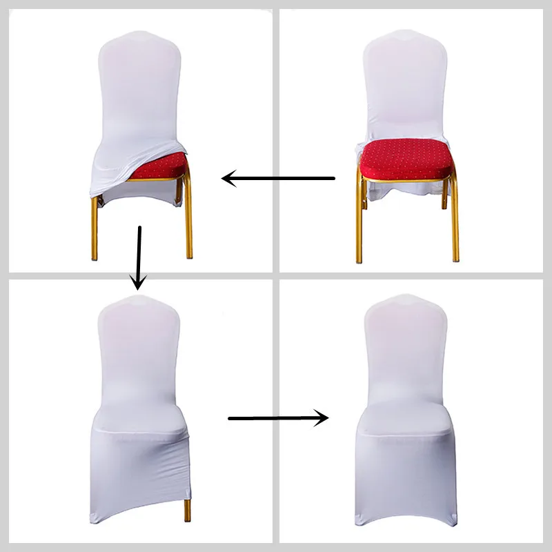 customize chair cover  printing logo   slipcover  Chair cap  White chair covers are used for wedding party events