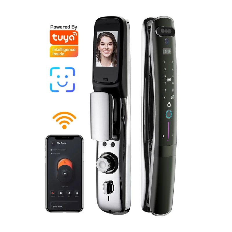 Tuya WiFi Digital Fingerprint 3D Face Recognition Smart Door Lock
