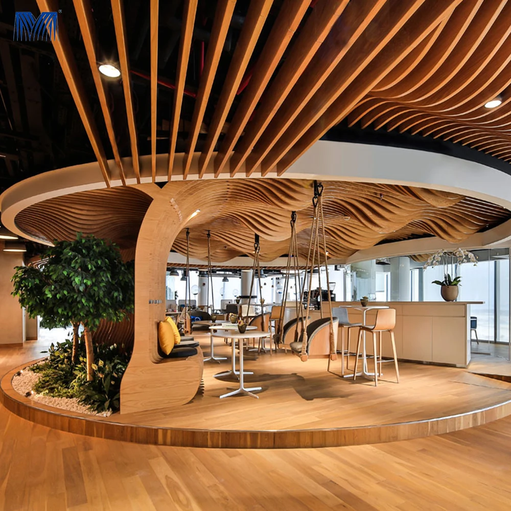 Plafond perforated wall outdoor panels frame open cell aluminium mineral wool mineral fiber suspended living room false ceiling