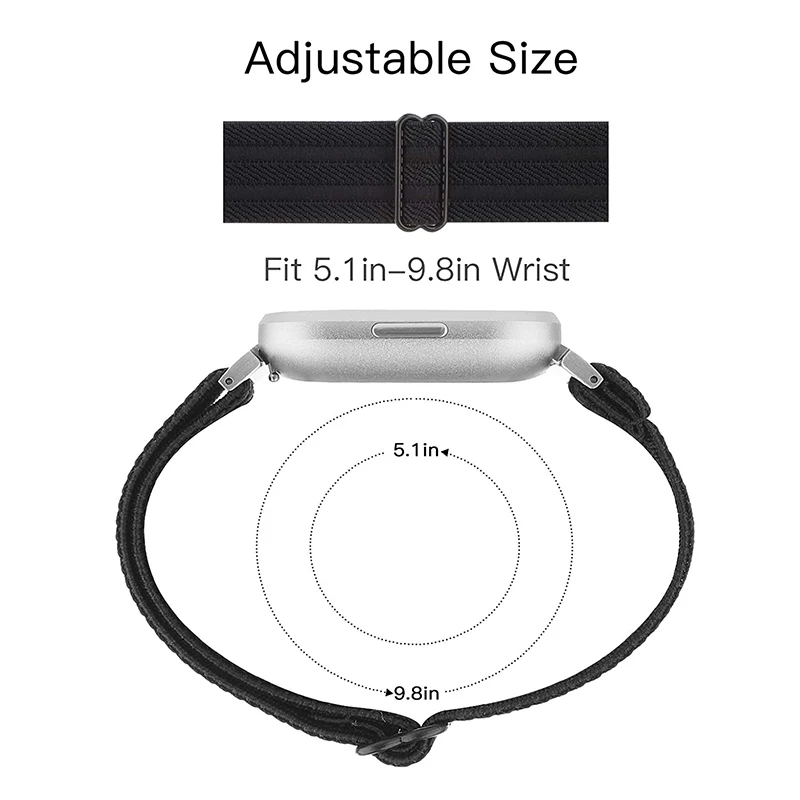 Smart watch bands Elastic fitness stretching nylon band watch strap with adjustable buckle for  versa or versa 2