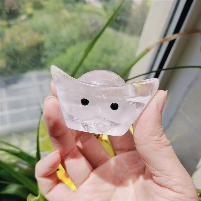 Wholesale Natural rose quartz clear crystal gold ingots ancient Chinese coins for souvenirs