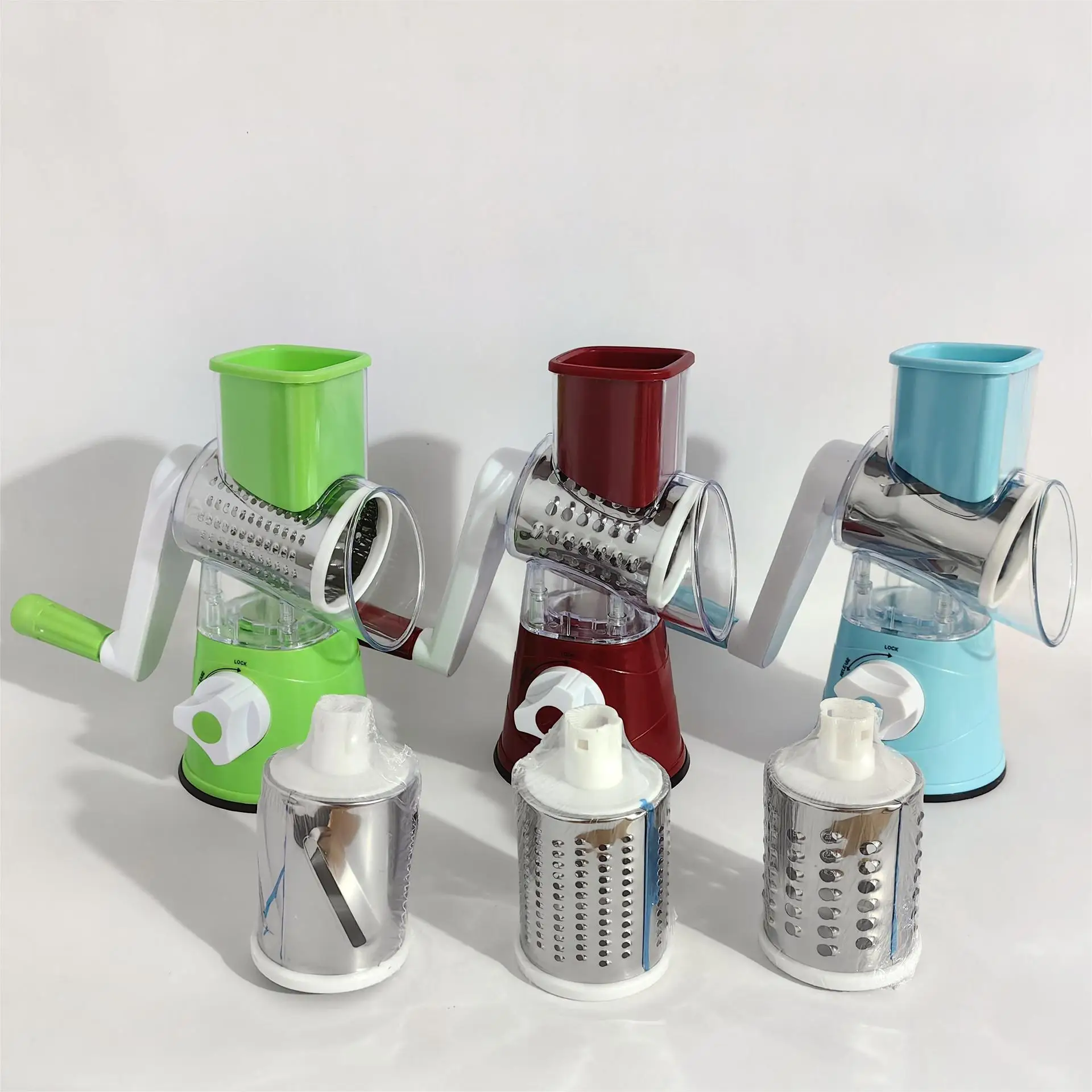 3 барабанных лезвия ручная круглая пищевая ломтерезка для орехов роторная терка сыра Измельчитель овощей