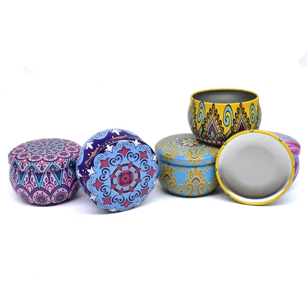2.2oz Custom logo Tinplate Soy Wax Candles Tin Cans 4 oz Metal Body cream Hair wax Facial cleanser container
