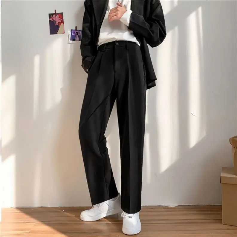 Men Casual Pants Zipper Suit Trousers All-match Korean Style Plus Size 5XL Elastic Mens Dress Pants