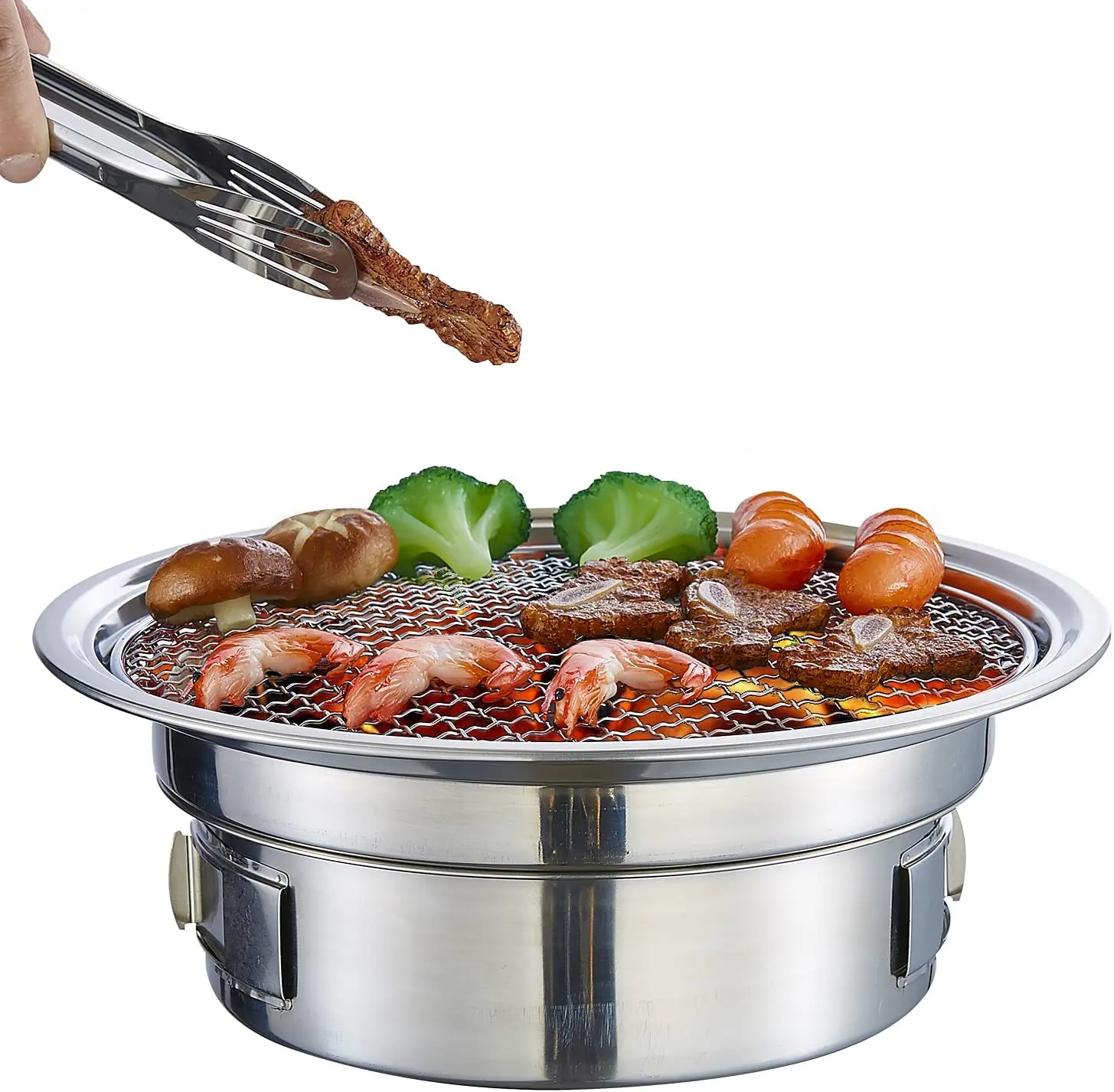 Multifunctional Portable Camping Stove Household Korean Tabletop Smoker BBQ Charcoal Barbecue Grill