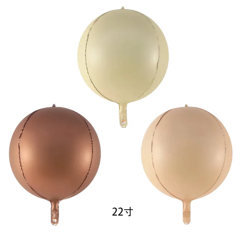Hot sale  22 inch 4D round Ball Chocolate caramel cream white  4D globos foil helium balloon for wedding /party decoration