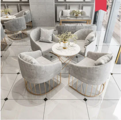Leisure Nordic Sales Office Negotiating Tables And Chairs Combination Tea Shop Cafe Lounge Reception Sofa