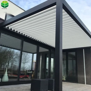 Customized Waterproof  Modern Garden Arches Arbous Bioclimatic Aluminium Pergola with Louvered Roof