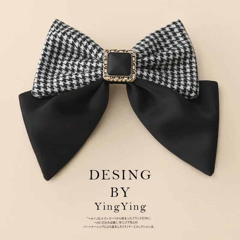 Tiktok Product Korean Pearl Rhinestone Bows Barrettes Hairpin Hairclip Bun Net Fabric Cover Hair Clips Accessories