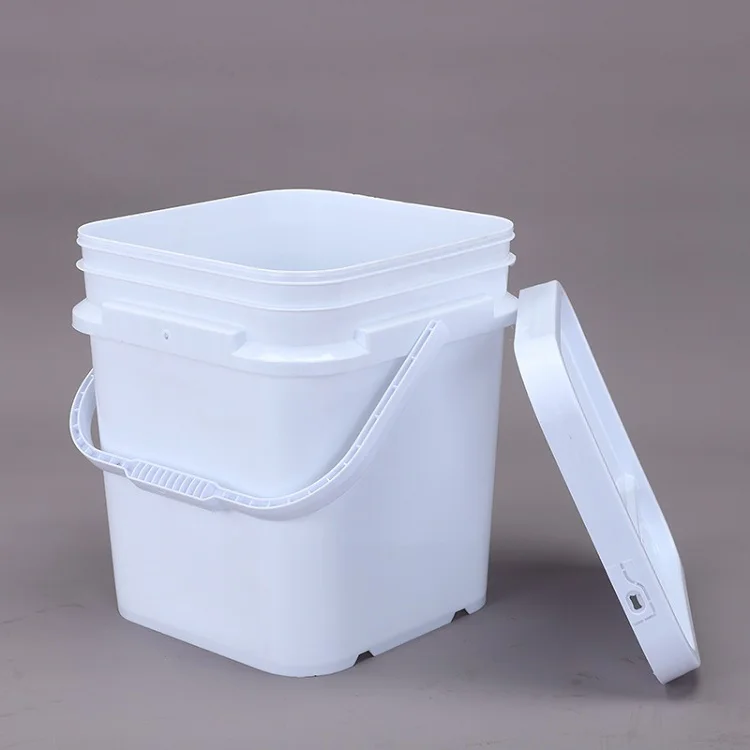 Factory Supply Food Grade Square Food Packing Plastic Bucket With lid Feed Packing Bucket Washing Powder Bucket