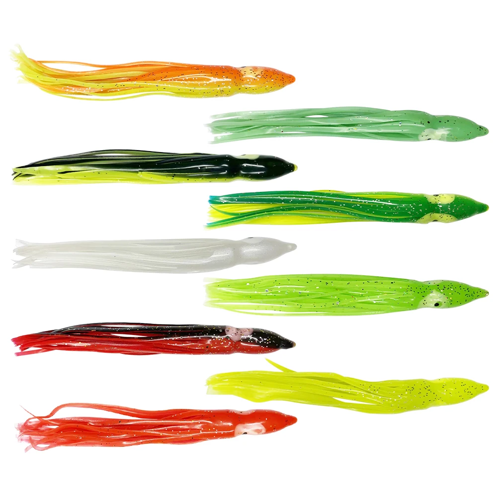 Multi Color Saltwater Soft Fishing Lures Hot Sale 11cm OEM Soft Plastic Squid Lure Attracting Fish Artificial Soft Bait OCB-11CM