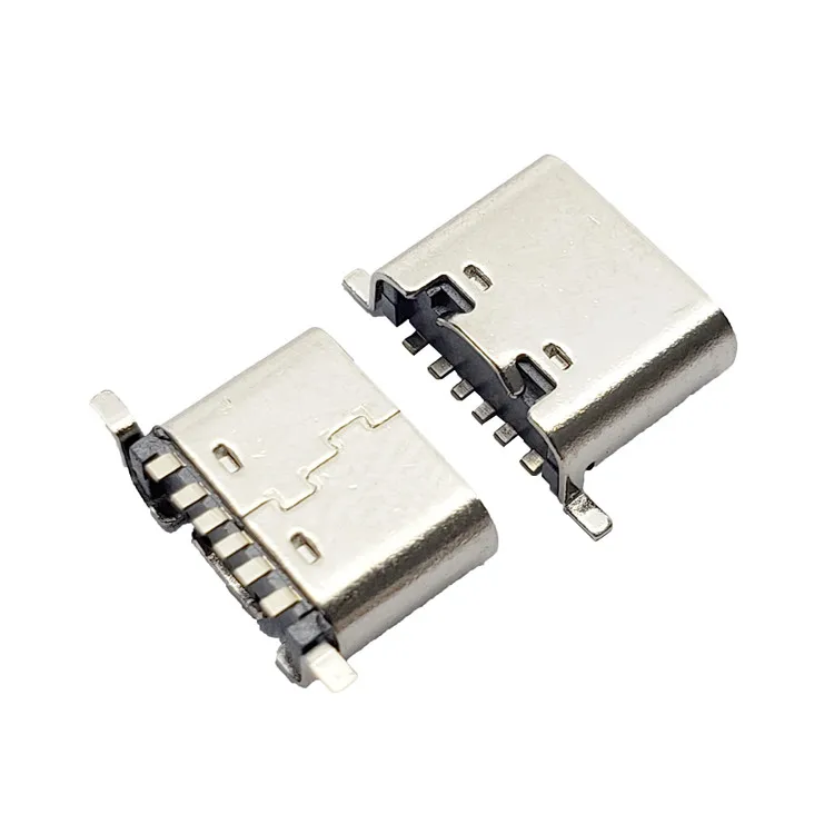 Manufacturer type-C bus 6pin SMT Type C female connector USB for PCB