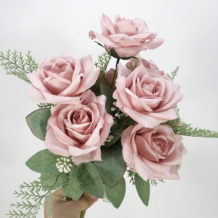 K-0568 In Stock HOT Sale Rose Silk Peony Bouquet Artificial Flowers Cheap Flowers for Home Wedding Decorative Flowers