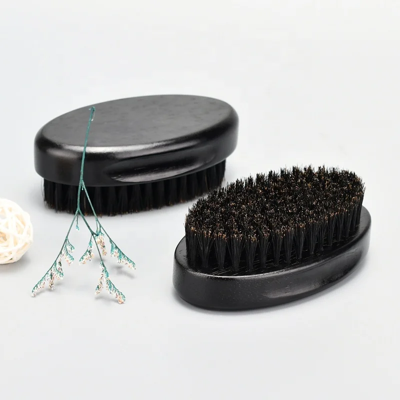 Оптовая продажа черная щетка для бороды Профессиональная деревянная ручка 100% щетина кабана формирования
