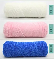 wholesales 4mm 1 ply chenille yarn 100g polyester soft wool chenille yarn for baby crochet knitting