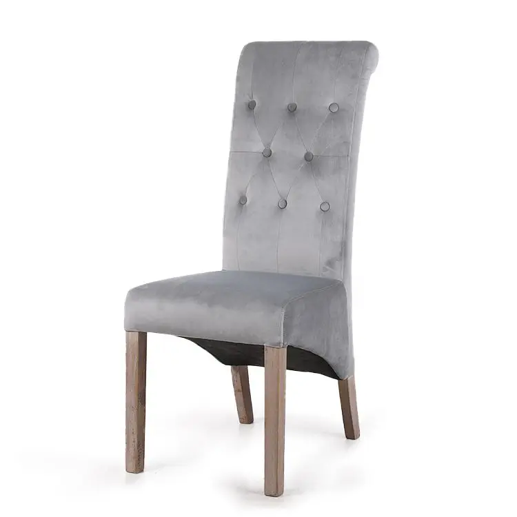 Anji Kaseihomeland New style Custom Designed Luxury Grey Velvet Dining Chairs