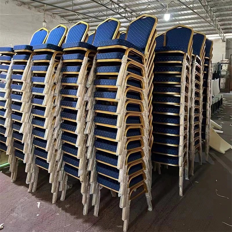 Wholesale Party Chaises de banquet Stackable Wedding Banquet Chair Gold Furniture Hall Hotel Chair for Events Banquet