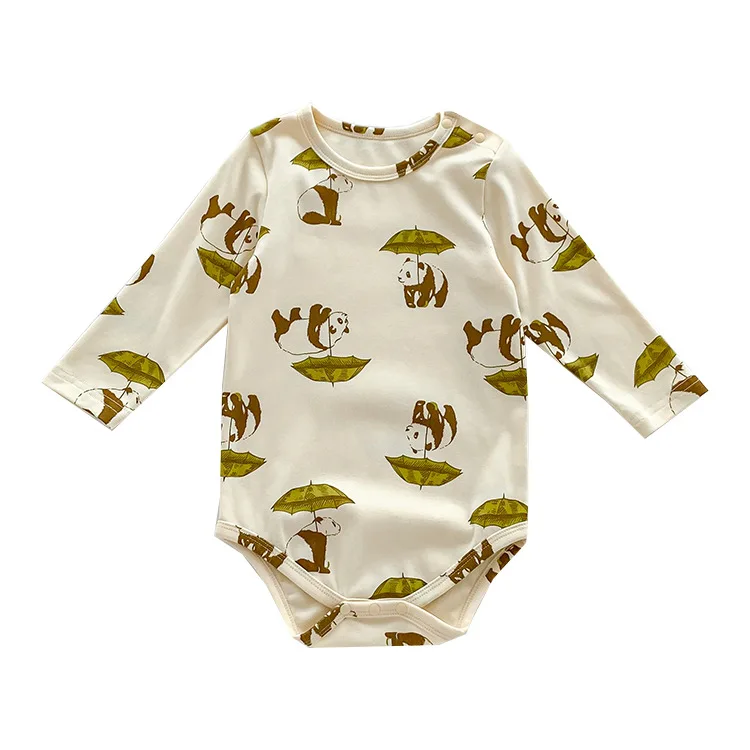 Fall newborn baby clothes organic 100%  cotton baby crawl suit newborn long sleeve bodysuits