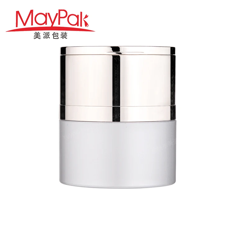 new desihgn custom  40g Reusable rose gold lid plastic  PETG cream jar  cosmetic Container with  powder puff
