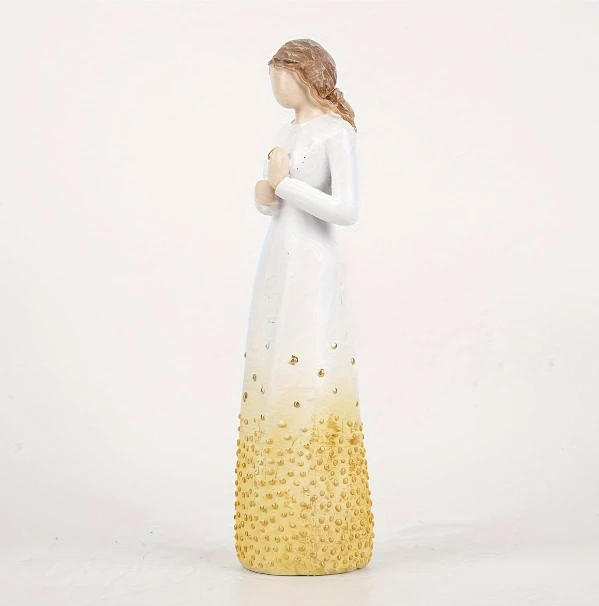 Resin candle girl figurine centerpiece