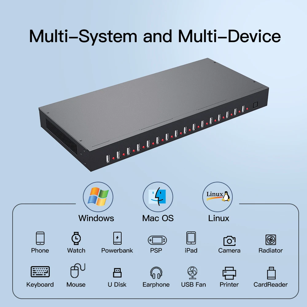 C-165 Sipolar 16 port usb hub power adapter 200W  usb fast charging station