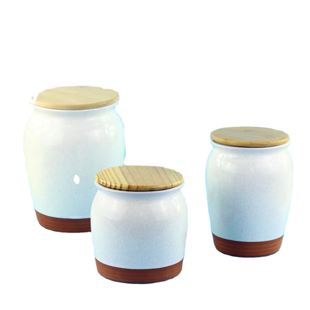 Керамическая кухонная канистра с логотипом на заказ керамическая банка для хранения деревянной