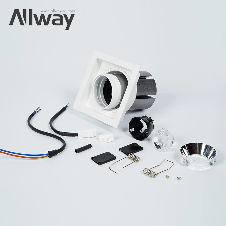 Allway новый дизайн, встраиваемая лампа, квадратная рама, решетка, светильник, корпус, крепление, Светодиодная потолочная рама