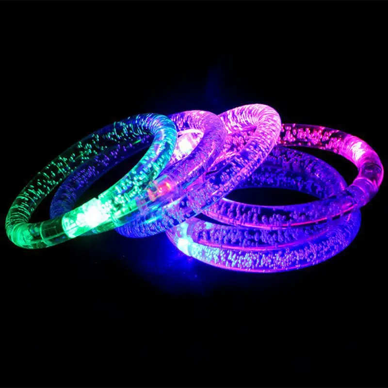 Wholesale Acrylic Glow Bracelet with LED Flickering Multi-Color Transformation Luminous Neon Light Bracelet for Easter Party