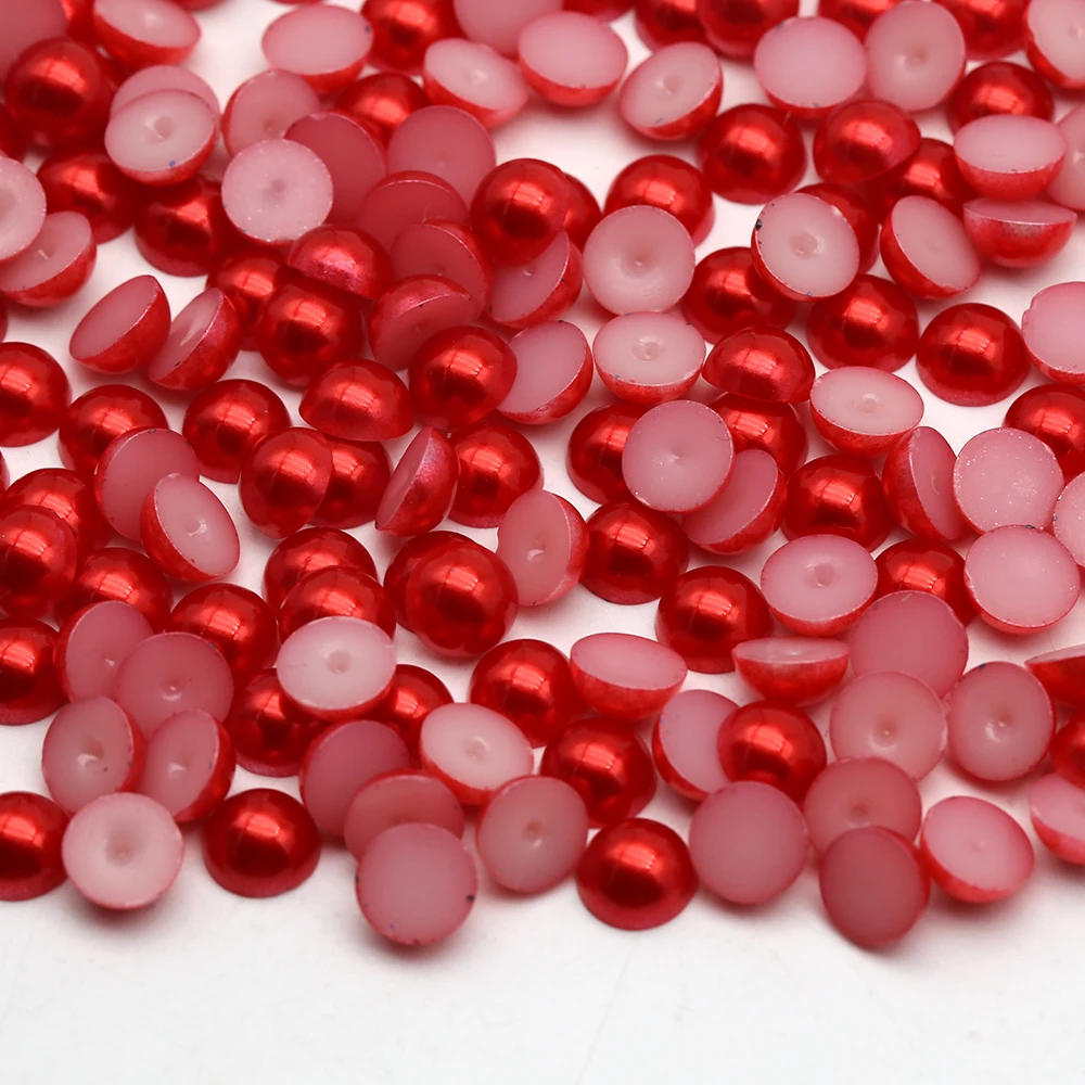 XULIN Wholesale 2mm 4mm 6mm 8mm 10mm 12mm  Abs Half Round Pealrls