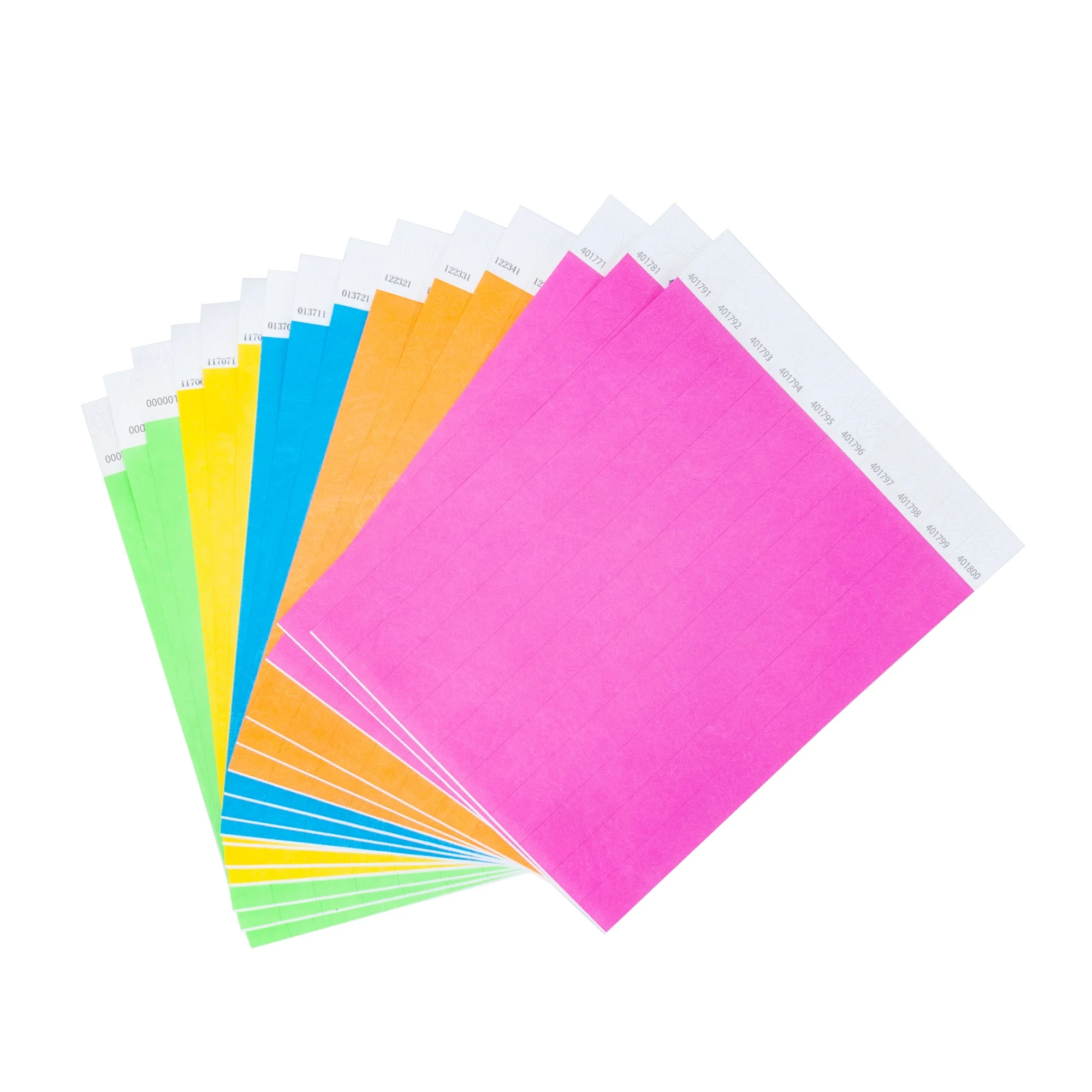 New original 3/4'x10' one-off use printable tyvek paper wristbands for celebration event