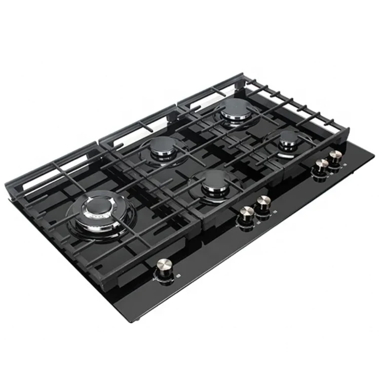 Cooktop 5 gas burner with gas stove tempered glass kitchen surface built-in 5 burner gas hob cooker cooktop