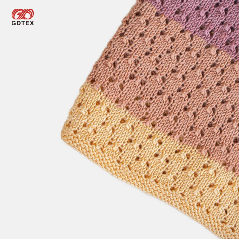 GDTEX Custom Negotiable Price High Quality Custom Cotton or Bamboo Baby Wrap Swaddle Blanket Newborn Knitting Baby Blanket