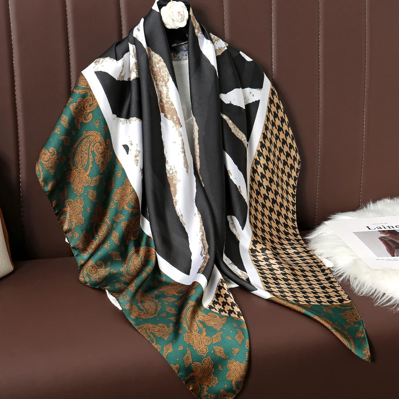 Girls Admirable Competitive Beautifully silk scarf multiple colourful 110*110cm Multi Functional women