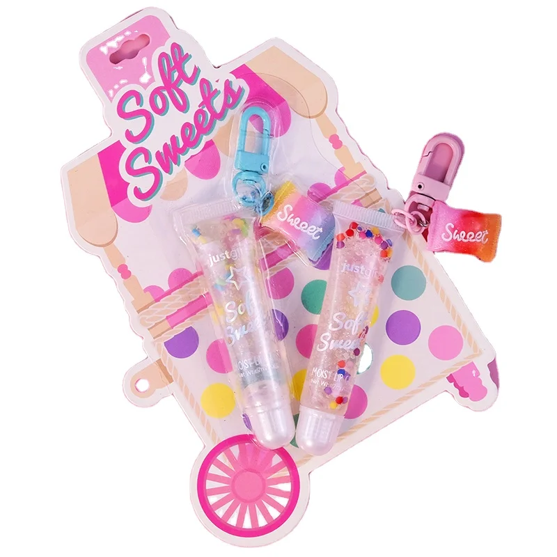 Professional Children Makeup Manufacturer Key Chain Fruity Cute Lip Gloss Vendor child lipgloss kid make up