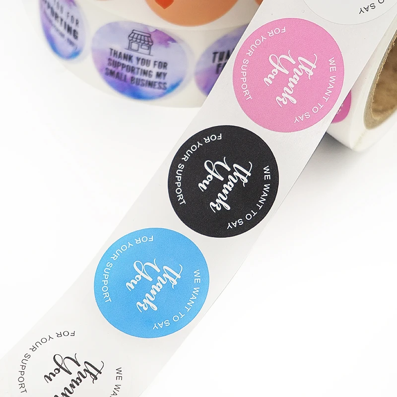 Hot Sale Custom Vinyl PVC Waterproof Logo Printed Adhesive Thank You Label Stickers