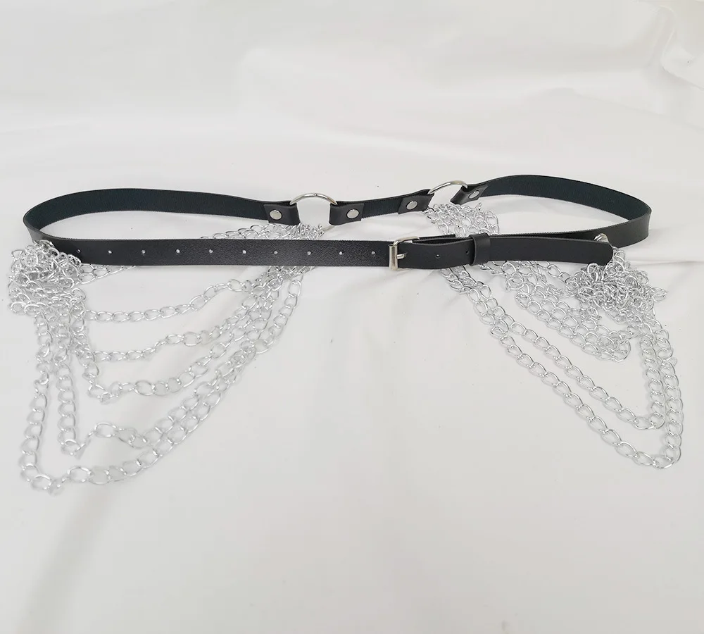 Punk Sexy Belt Body Chain Multi-layer Vintage Silver Body Chain Jewelry for Women