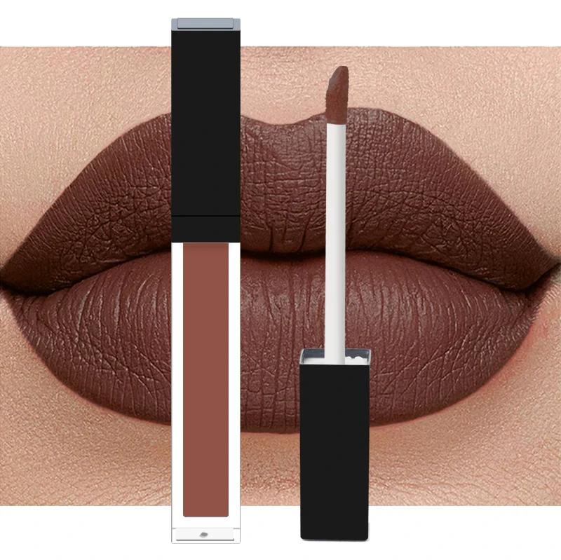 Create your own lipstick brand waterproof long lasting brown lip stick wholesale red matte liquid  lipstick private label