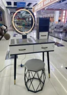 Low price wholesale dressing table with mirror vanity LED light bedroom mirrored dressing table dresser