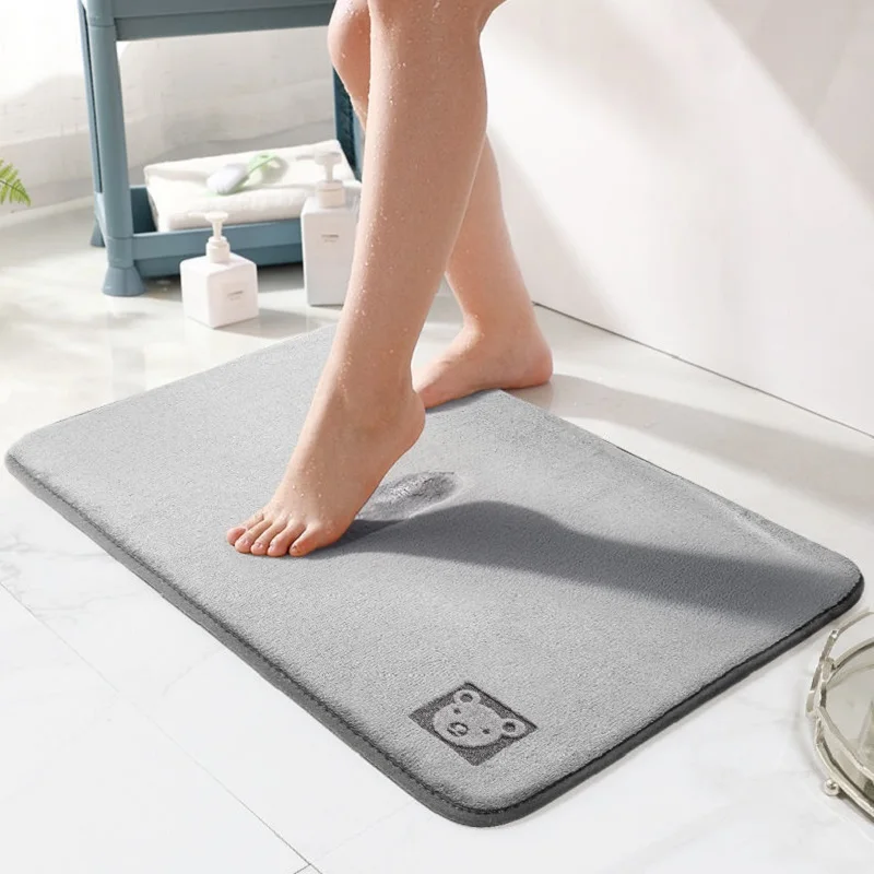 Machine Washable Memory Foam Bath Mat Non-Slip Quick Dry Soft Memory Foam Shower Bathroom Bath Floor Mat