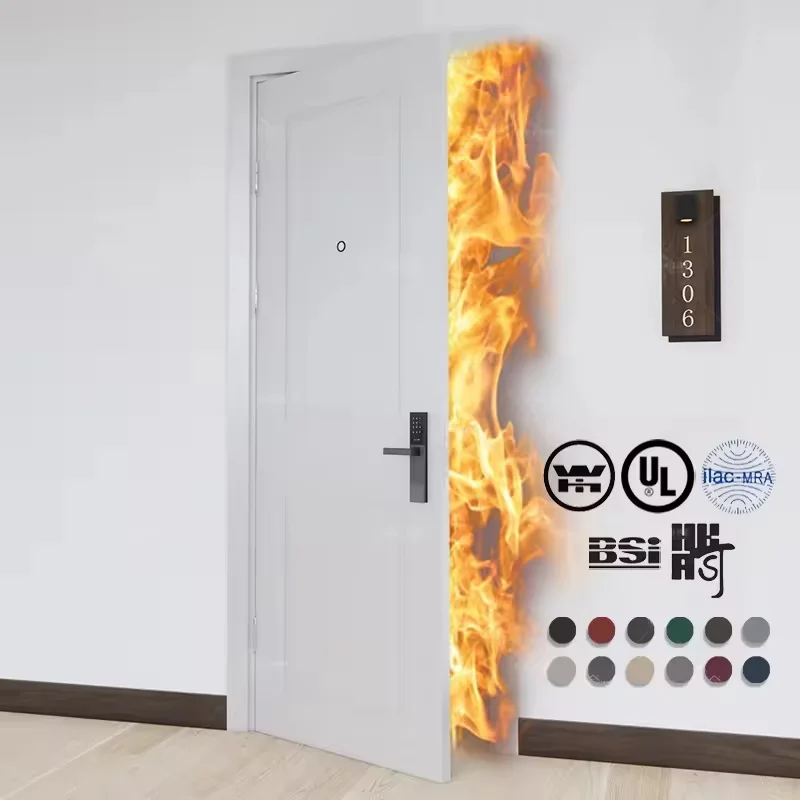 Factory Hot Sales BS/EN Certificate 20 30 45 60 90 Minute Wooden Fire Rated Doors For UK 1/2 Hour Fire Rated Door
