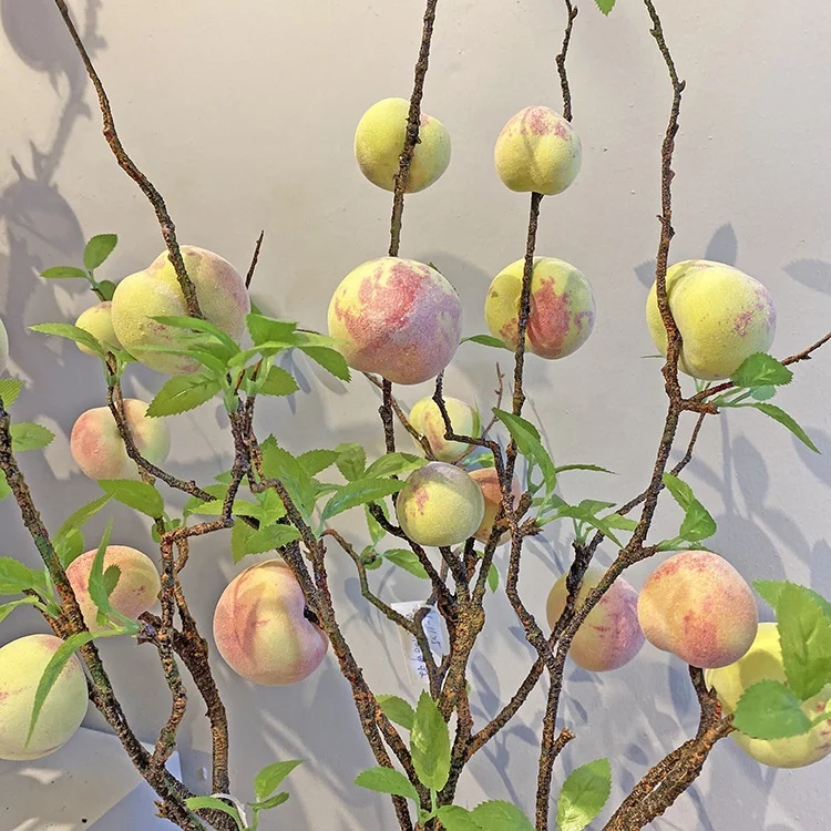 Simulation fruit peach dry and long branches for home accessories decoration fruit branches peach branches