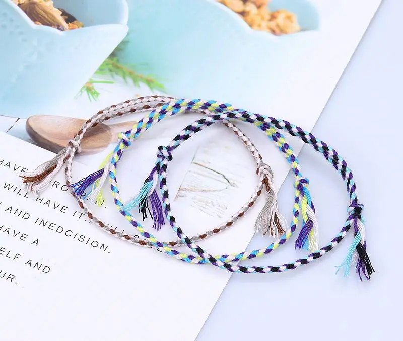 Fashion Adjustable Diy Woven Braided Rope Bracelet Unisex Hand Made Friendship Lucky String Bracelets For Women Men Jewelry Gift