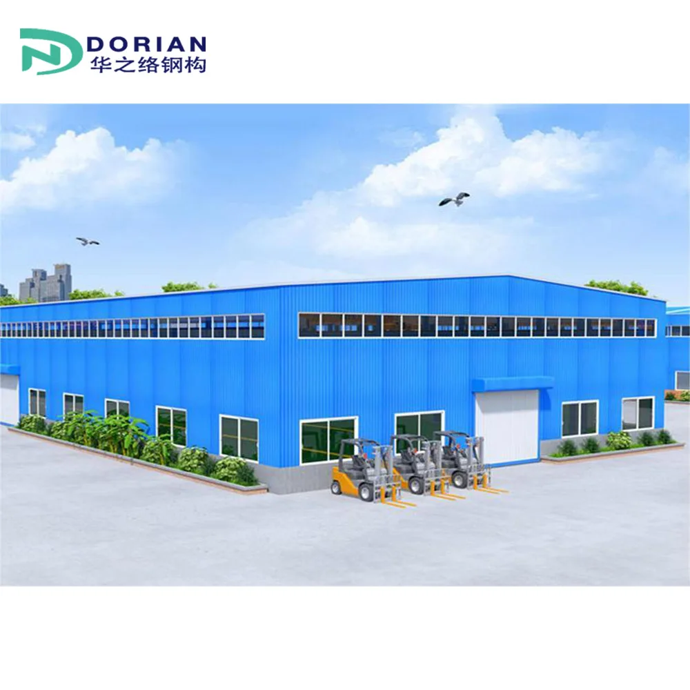 Steel Structure Warehouse Workshop Prefabricated Buildings With Glass Window For Sale