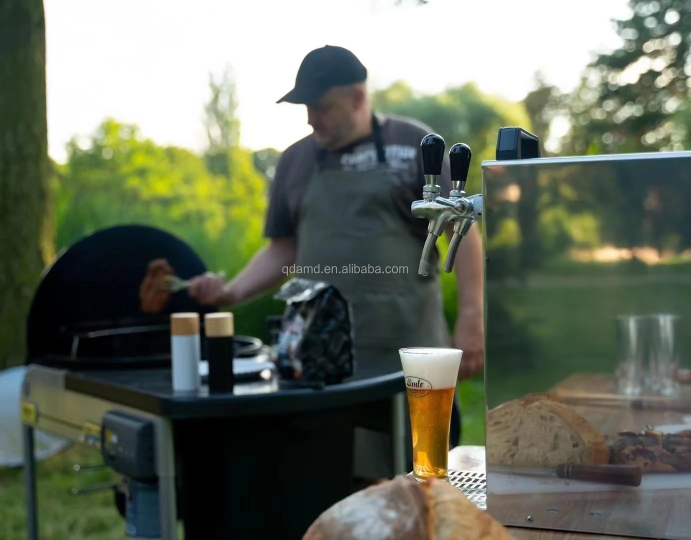 Counter top 50L dry contact double coiled beer cooler with built-in air compressor