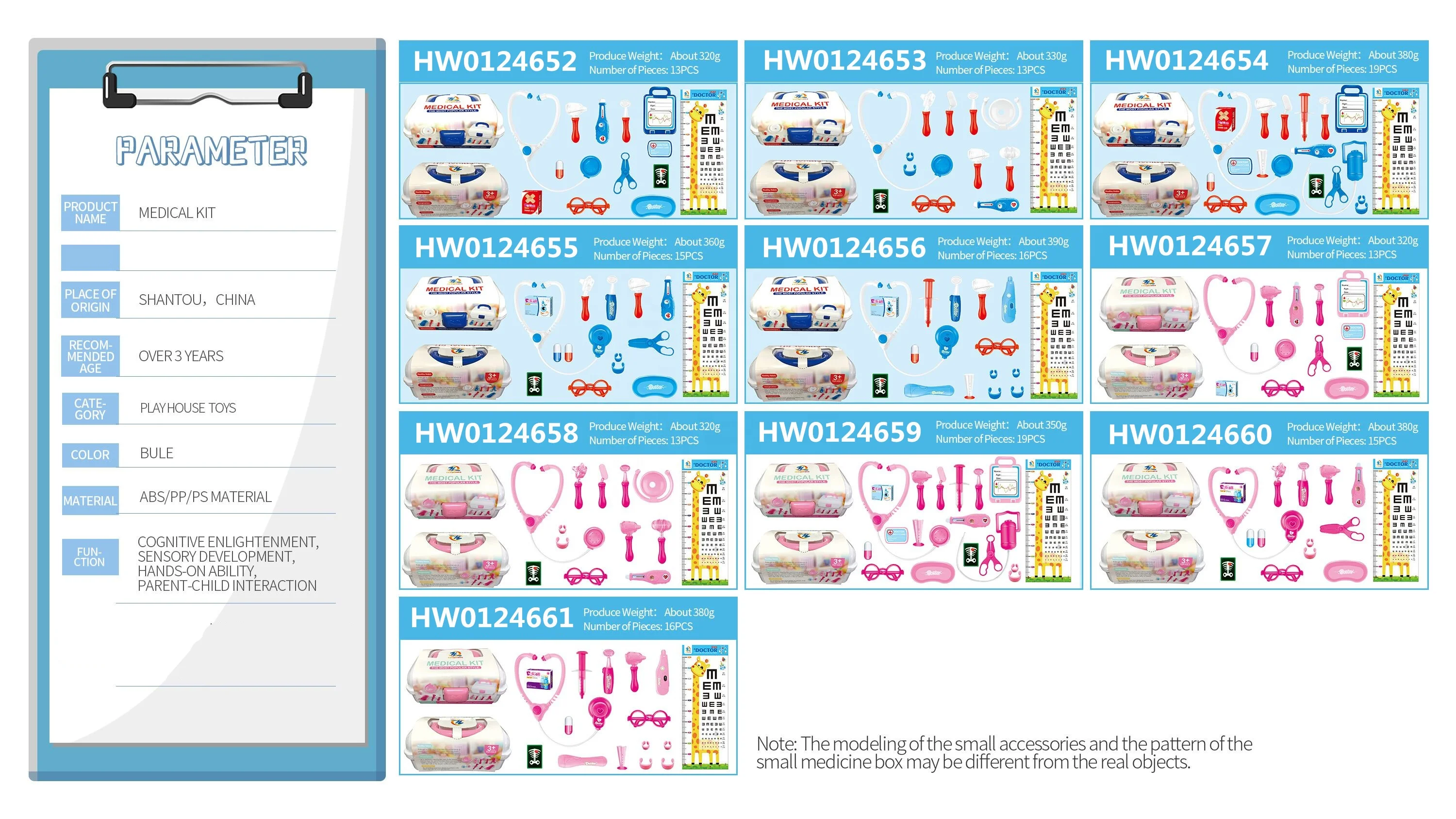 Kids Play House Toy Simulation Doctor Medical  Diagnostic Test Kits Set