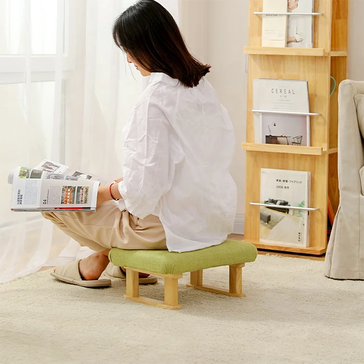 Fabric Cover Pine Furniture Foot Rest Kids Stepping Stools Beach Ottoman